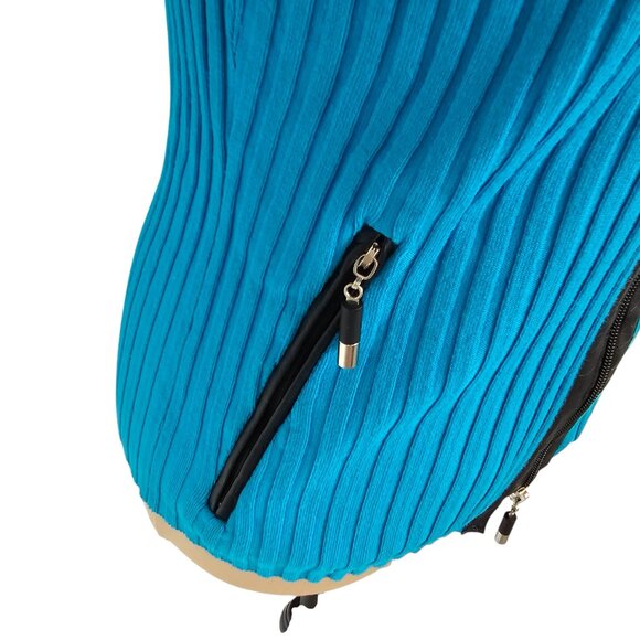Jamie Sadock Blue Ribbed Long Sleeve Zip Top Sz XS - Picture 3 of 9